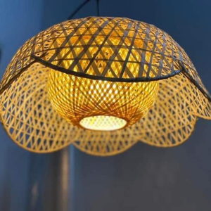 Antique Traditional Bamboo Rattan <b>Lampshade</b> Good Quality with European French Chinese & Home Decor Round Pattern Rustic Modern - Product Image 2