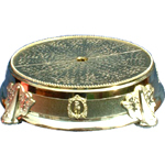 Soporte para Pastel de Metal Dorado Rosa con Diseño Grabado en Forma Redondeada para Fiestas, Decoración para Hoteles, Restaurantes y Eventos - Product Image 4