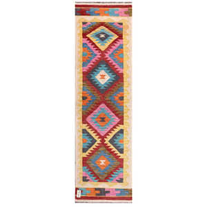 Alfombra Kilim de Maimana, Afganistán, 197 x 58 cm, Alfombras y Juegos de Alfombras - Product Image 1