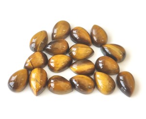 Pierre précieuse naturelle œil de tigre, cabochon plat, dos plat, pierre précieuse en vrac, 3x5mm-20x30mm, couleur marron, fabrication de bijoux, prix de gros - Product Image 4