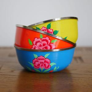 ชามเก็บอาหารเคลือบหลายสี,ชามพิมพ์ลายโลหะแข็งดีไซน์ใหม่สำหรับตกแต่งบ้านโรงแรมงานปาร์ตี้ - Product Image 3