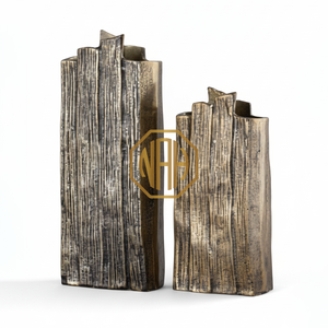 Polished Antique Aluminium Casted Metal Flower Vase Elegant Home Decorative Centerpiece Bulk Manufacturer - Product Image 1