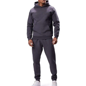 Custom Men's Cotton Hoodies Pullover Tracksuits Drop Shoulder Suit Breathable Casual Streetwear Tracksuits for Men - Product Image 5