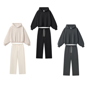 Conjuntos de Sudadera con Capucha y Pantalones Deportivos Extra Grandes de Algodón 100% Pesado de 500 g/m² para Hombre, Personalizables, Moda Urbana - Product Image 4