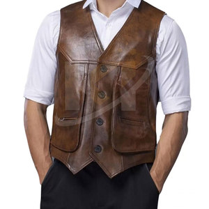 Breathable Winter Warm <b>Men's</b> Leather <b>Vest</b> Casual Outerwear High Quality OEM Service Customizable Design Reasonable Price - Product Image 1
