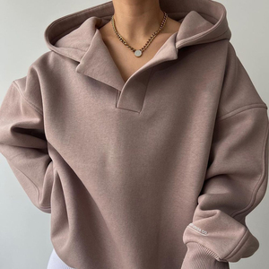 Sweat à capuche surdimensionné à motif personnalisable pour femmes avec sweat à capuche polaire pour femmes à manches longues - Product Image 4