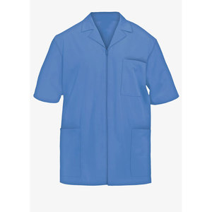 Unisex <b>Blue</b> <b>Scrub</b> Jacket Short Sleeve Zip Front Hospital Uniform Spandex 3 Pocket Design KATBROS INDUSTRY - Product Image 1