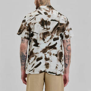 Camisas de Verano de Nuevo Estilo en Venta, Camisas con Cuello Cubano para Hombre con Logotipo Bordado Personalizado, Servicio OEM - Product Image 2