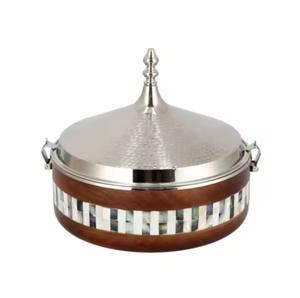 Haute Vente En Métal Hotpot De Mariage Décoratif Fournitures Alimentaires Designer Serveur De Nourriture En Acier Inoxydable Hot Pot Servir Utiliser Casserole - Product Image 5