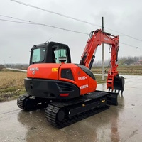Excavadora Compacta Original Japonesa de 8 Toneladas, Modelo Kubota KX080-4 CE EPA, Ahorradora de Combustible, para Construcción Agrícola y Paisajismo