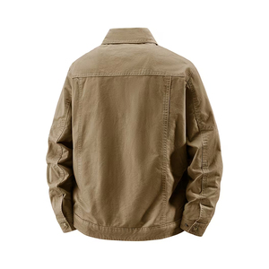 Latest Design Canvas <b>Jacket</b> for Adult Brown Color <b>Slim</b> <b>Fit</b> Casual Windproof Eco-Friendly Winter Unisex Front Polyester/Nylon - Product Image 2