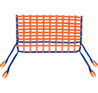 Filet de levage plat carré en maille de 10 cm, résistant aux déchirures, pour cargaison, OEM/ODM, sangle de sécurité en nylon, tricoté noir, pour levage et découpe