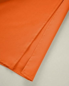 เดรสแม็กซี่สีส้มแฟชั่นสำหรับผู้หญิงเสื้อเชิ้ตสไตล์คอวีคาดแขนยาวติดกระดุมด้านหน้าเครื่องแต่งกายหรูหราผ่อนคลาย - Product Image 4