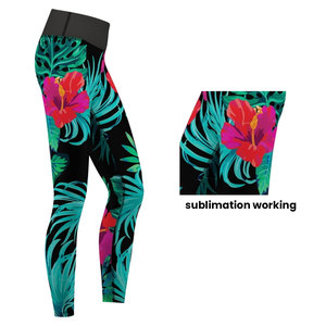 Custom womens printed activewear leggings OEM logo breathable stretch fabric great for fitness teamwear and brand promotion - Product Image 4