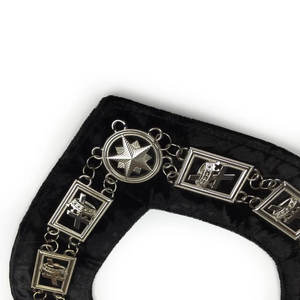 Daughters Of Sphinx Collar de cadena chapado en oro en terciopelo negro Masonic Royal Arch Past Sumo Sacerdote Collares de cadena personalizados - Product Image 5