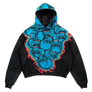 Vente en gros de sweats à capuche coupés et cousus streetwear sweat à capuche uni et vierge 100% coton épais et lourd 500GSM sweats à capuche surdimensionnés - Product Image 4