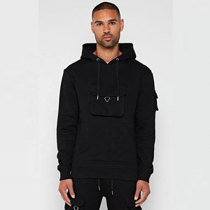 Sudaderas con capucha de manga larga para hombre de gran tamaño al por mayor de alta calidad con cordones disponibles en logotipo impreso personalizado - Product Image 5
