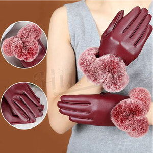 Gants en cuir d'hiver à la mode Gants coupe-vent en cuir pour femmes Service OEM et ODM prix raisonnable direct d'usine - Product Image 5