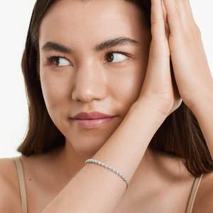 Hermosas Pulseras de Plata de Ley con Diamantes Redondos Cultivados en Laboratorio, Certificados por IGI, Regalo Elegante y Moderno para el Día de San Valentín - Product Image 2