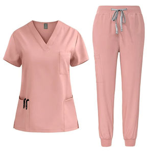 Veste de gommage unisexe à manches longues, uniforme médical, hauts, bouton extensible, manteau avant, vêtements de travail pour médecins, salopette en coton - Product Image 3