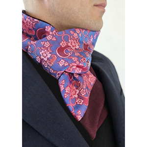 Châle jacquard double face à motif rose et bleu, compatible avec les vestes de costume pour hommes - Product Image 1