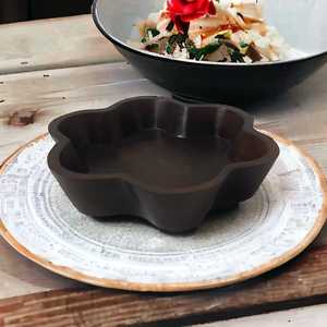 ชุดชามสลัดผลไม้รูปดอกไม้สีน้ำตาลเข้ม3ชิ้นเครื่องใช้สำหรับโต๊ะอาหารทำจากไม้มะม่วงที่เป็นมิตรกับสิ่งแวดล้อม - Product Image 3