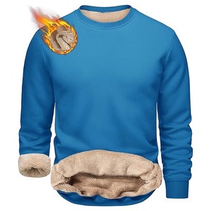 Automne hiver épaissir pulls chauds hauts décontractés pas de capuche à capuche vêtements de sport pulls unis - Product Image 2