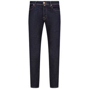 กางเกงยีนส์ขาตรงเข้ารูปสำหรับผู้ชายกางเกงยีนส์แบบสั่งทำทรงสลิมฟิตสีทึบมีกระเป๋ามีซิป - Product Image 4