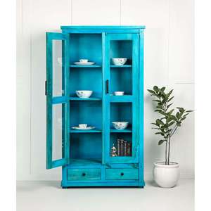 Armoire de présentation élégante Idhyah, vitrine chinoise pour la salle à manger, le salon ou le rangement de meubles - Product Image 4