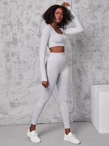 Vêtements de fitness femmes vêtements de yoga femmes ensembles sans couture d'extérieur legging de sport vierge et ensemble de yoga de soutien-gorge - Product Image 6
