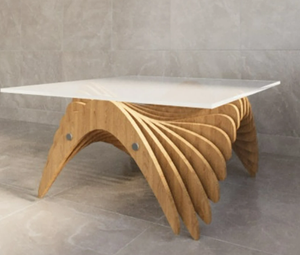 Kalatri Table centrale paramétrique ondulée de luxe moderne avec fonction amovible pour bureau à domicile et hôtel - Product Image 4