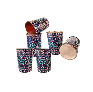 100% verre imprimé à l'eau en cuivre pur design élégant brillant poli table à manger eau servant verre meilleur prix produit - Product Image 4