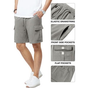 กางเกงขาสั้นคาร์โก้ผู้ชาย OEM กางเกงลำลองสำหรับผู้ชายเสื้อผ้าแนวสตรีทผ้ายืด5กระเป๋าใส่สบายสีขาว - Product Image 6