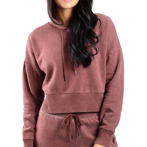 Sweat-shirt à capuche en molleton surdimensionné décontracté pour femmes, personnalisé en gros, à manches longues, à capuche, en sherpa - Product Image 1