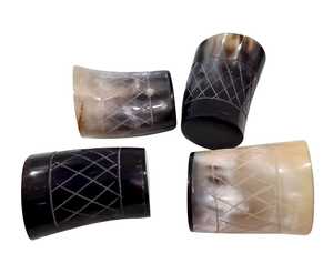 Verres à boire rustiques faits à la main en corne de buffle, pour un usage quotidien et le service de fête, verre à boire en corne naturelle - Product Image 1