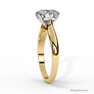 แหวนหมั้นเพชร CVD E-VS ทรงกลมสีเหลืองทอง2.25 CT ของขวัญครบรอบสำหรับแหวนเพชรของเธอ - Product Image 4