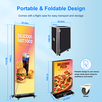 Layar Digital Signage LED YINGLUX 80 Inci, Kios Lipat dengan Sambungan Tanpa Celah, Poster LED P1.86 GOB dengan Kotak Transportasi untuk Acara