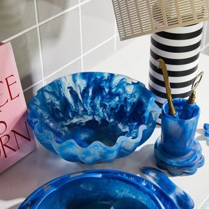 RESIN MEANS Friendly Modern Fancy Round Big Size Resin <b>Fruit</b> and Salad Bowls with Top Quality Handmade Serving Bowls Multi - Product Image 5