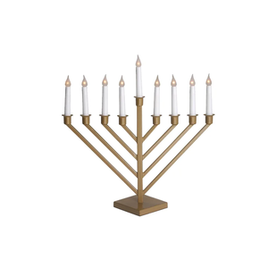 Menorah en aluminium argenté fantaisie pour décoration de Noël, centre de table de mariage, porte-bougie, décoration de table à domicile - Product Image 3