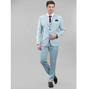 Vente flash Costume homme 5 pièces bleu ciel de luxe Ensemble formel complet pour mariages, fêtes et événements professionnels Disponible à la vente - Product Image 1