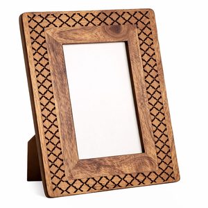 NUEVO Marco de Fotos de Madera con Grabado Láser Geométrico, Perfecto para la Decoración Moderna del Hogar y para Exhibir Recuerdos - Product Image 4