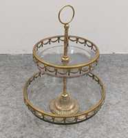 Support à gâteau rond en laiton antique avec plaques de verre pour mariages événements fêtes décor à la maison centre de table outils de gâteau