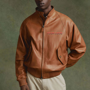 OEM/ODM Veste d'université zippée en cuir de vache épais grande taille pour homme Streetwear Warm hip hop College Varsity Jacket - Product Image 5