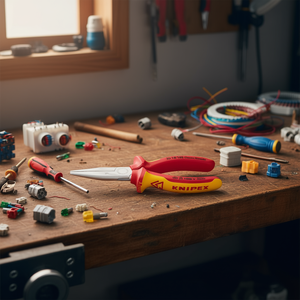 For Knipex Chrome Plated <b>Long</b> <b>Nose</b> Pliers VDE-Tested with Multi-Component Insulated Handles - Product Image 3