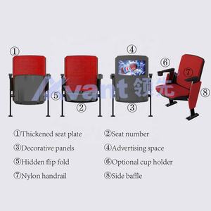 كراسي أفانتي ستاديوم بمسند للذراع وحامل أكواب قابل للطي قابل للطي بحمالة صدر مقعد مسرح للشخصيات الهامة مقعد ثابت داخلي - Product Image 5