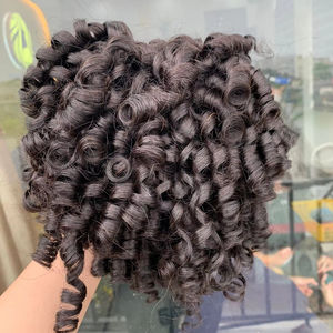 Paquets en vrac du vendeur de cheveux humains vietnamiens Remy couleur frisée de printemps avec fermeture - Product Image 1