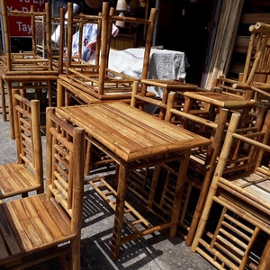 โต๊ะอาหารและเก้าอี้กลางแจ้งสไตล์เวียดนามไม้ไผ่สไตล์ยุโรปสำหรับใช้ในโรงแรมและวิลล่า - Product Image 3