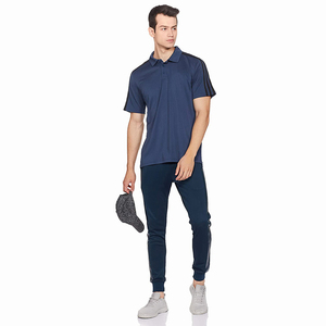 Camiseta Ajustada de Color Azul Marino Liso al por Mayor para Hombre, Ropa de Verano Transpirable de Secado Rápido, Camisetas Polo para Hombre - Product Image 3