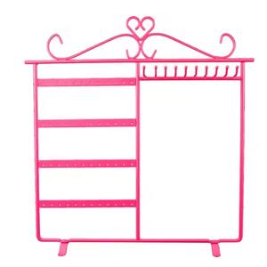 Elegante soporte de joyería rosa para pendientes, collares, anillos, organizador elegante para tocador, mesa, habitación de niñas y exhibición de vestidor - Product Image 1