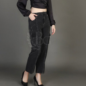 กางเกงคาร์โก้ผู้หญิงยาวถึงเข่าดีไซน์หน้าแบนสำหรับฤดูใบไม้ผลิ - Product Image 5